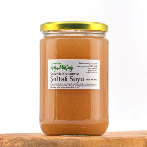 Su ve Şeker İlavesiz Şeftali Suyu 660ml