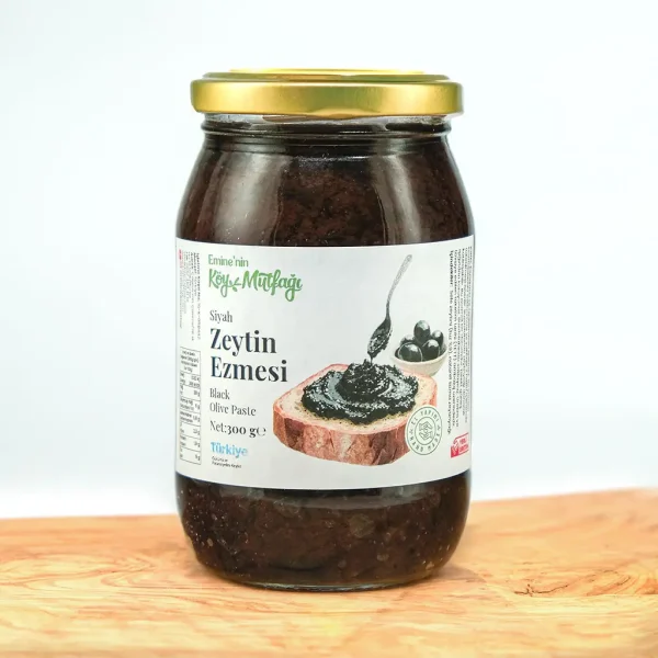 Sade Siyah Zeytin Ezmesi - 300g (Cam Kavanozda)